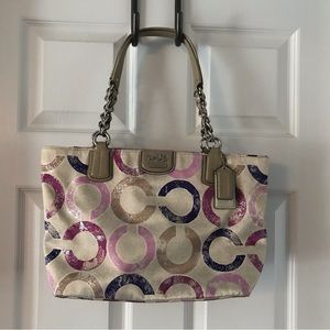 Coach Madison Metallic Gesso Op Art Tote